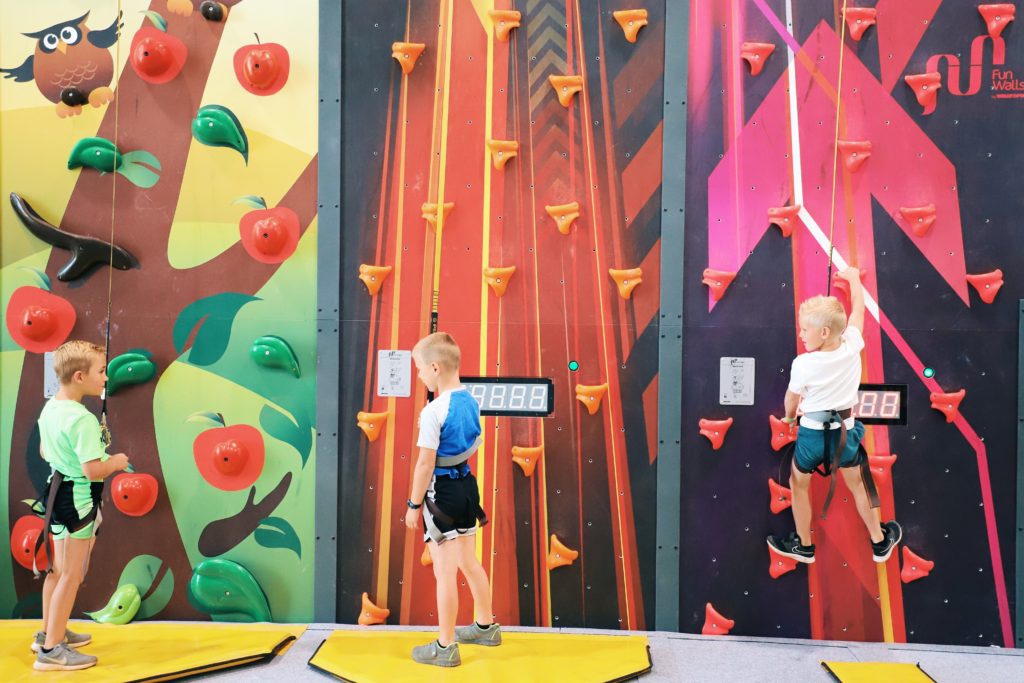 young climbers learning the ropes