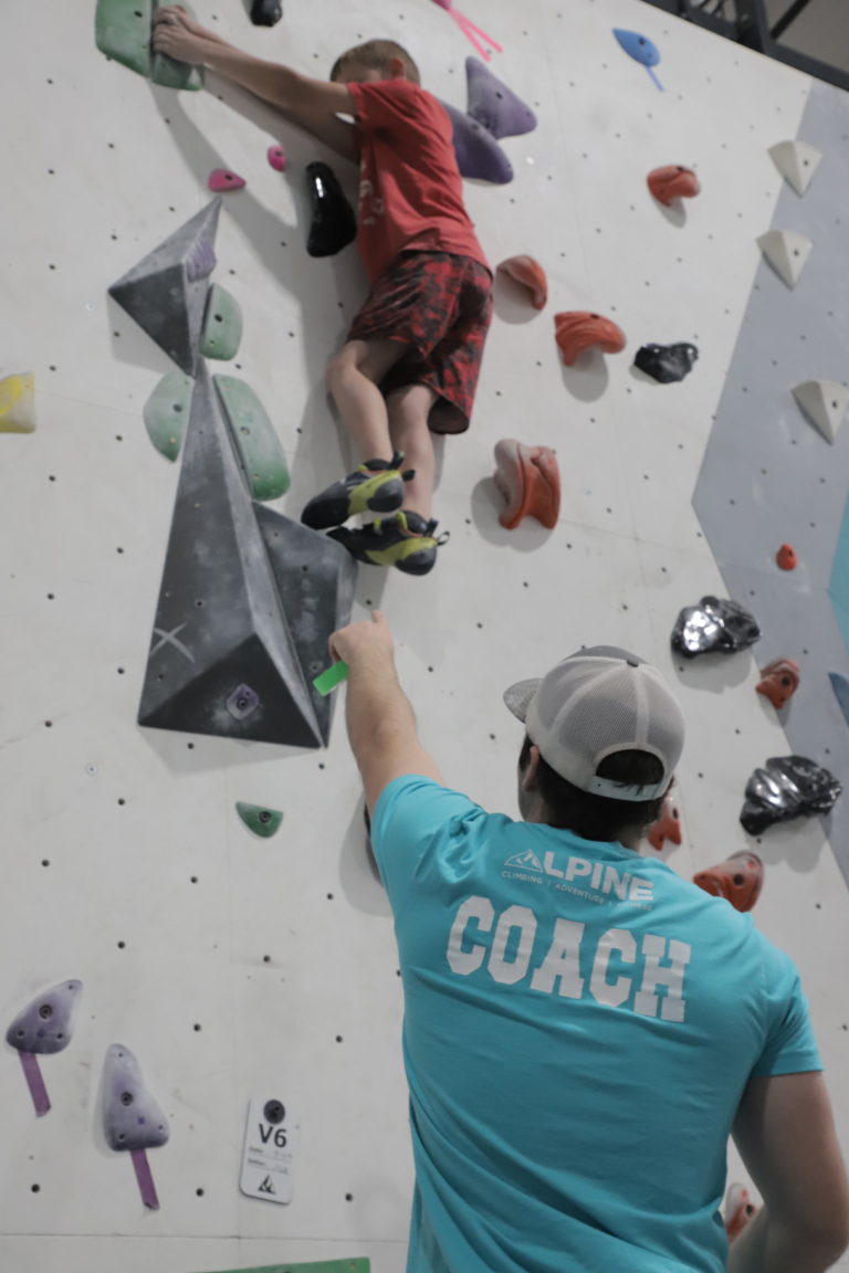 climb at alpine coaching kids