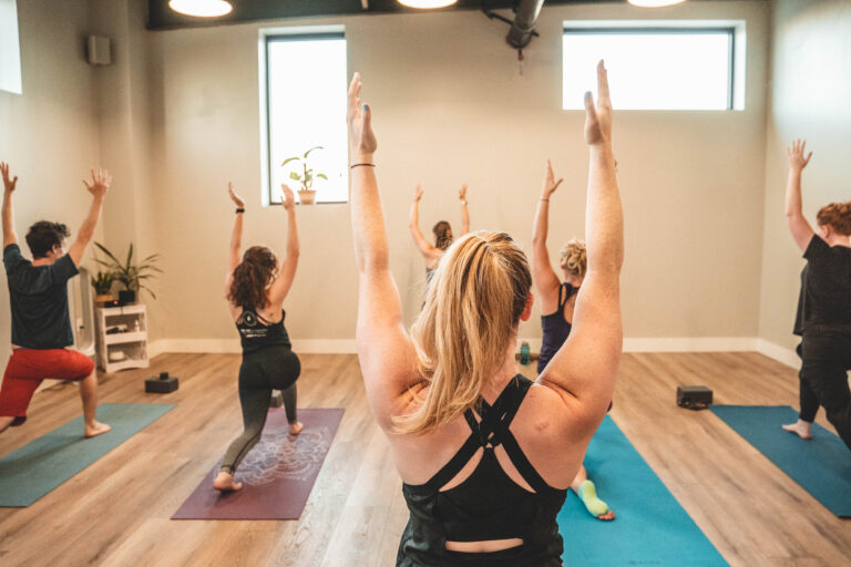 Yoga class in the Alpine fitness studio in Ripon, CA